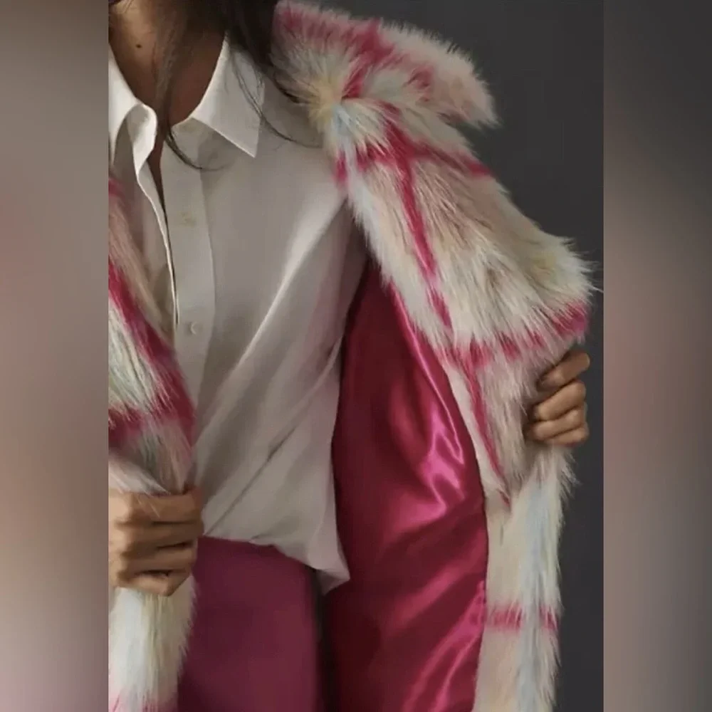 NVLT Faux Fur Long Coat Anthropologie